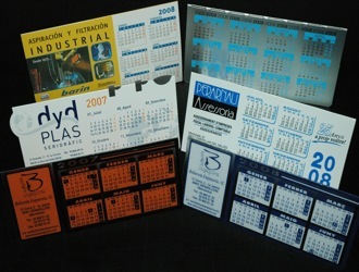 Calendaris de plàstic.